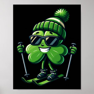 Póster Salto San Patrones Día Shamrock Clover Hombres Irl