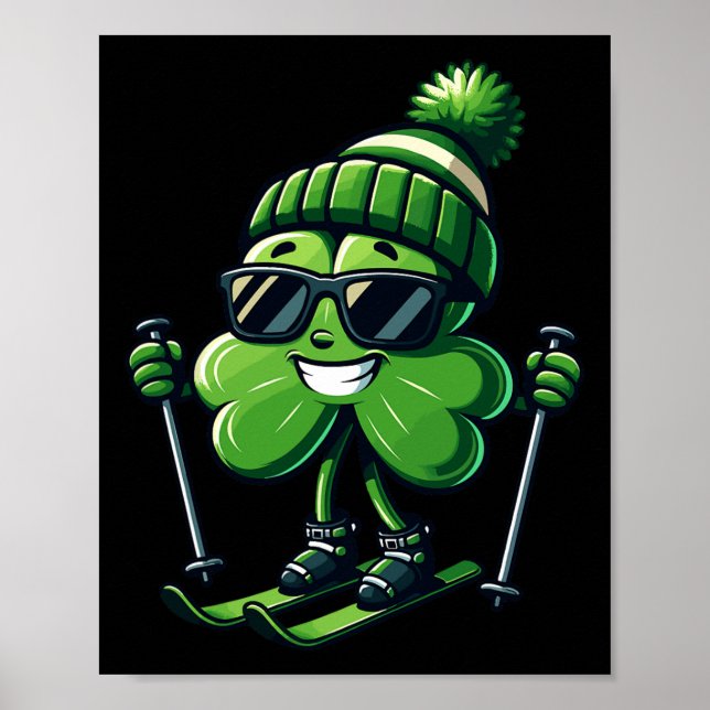 Póster Salto San Patrones Día Shamrock Clover Hombres Irl (Frente)