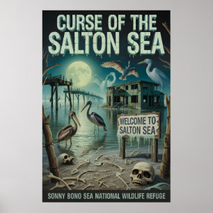 Póster Salton Sea Refugio de Vida Silvestre Desértico Emb