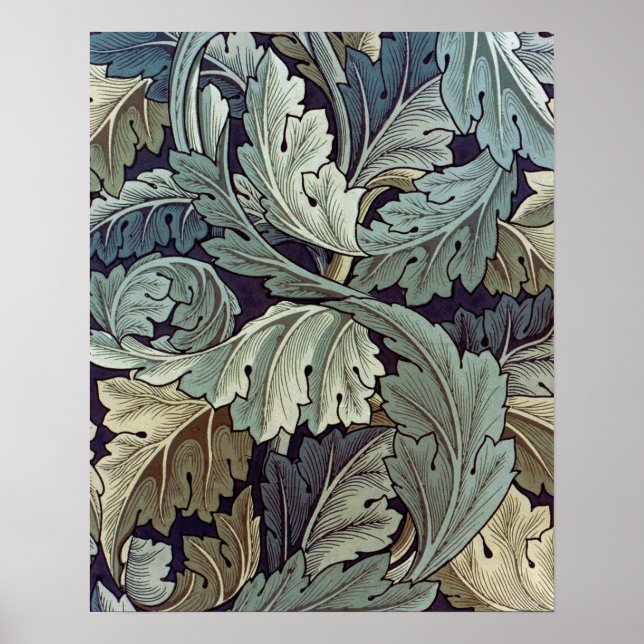 Póster Saltos de fondo de William Morris Acanthus (Frente)