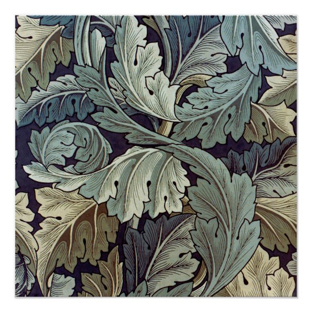 Póster Saltos de fondo de William Morris Acanthus (Anverso)