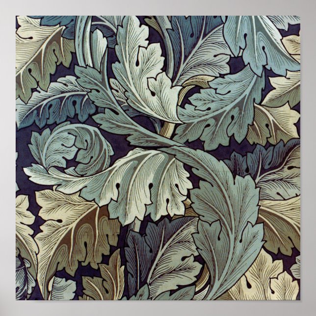 Póster Saltos de fondo de William Morris Acanthus (Frente)