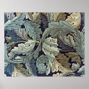 Póster Saltos de fondo de William Morris Acanthus