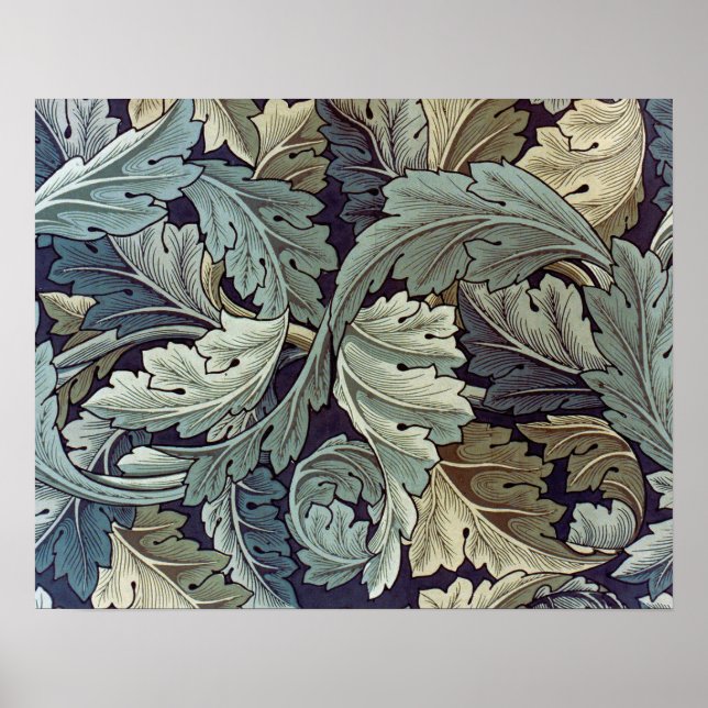 Póster Saltos de fondo de William Morris Acanthus (Frente)