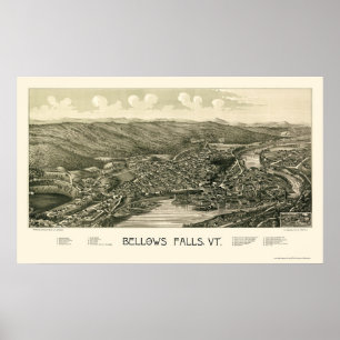 Póster Saltos de fuelle, mapa panorámico VT - 1880