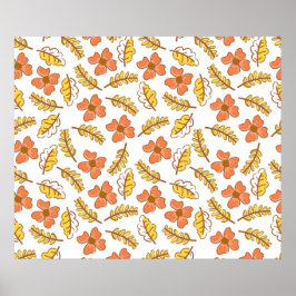 Póster Saltos de otoño cálidos con flores