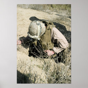 Póster Saltos del infante de marina de los E.E.U.U. abajo