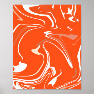 Póster Saltos vibrantes de la abstracción Naranja