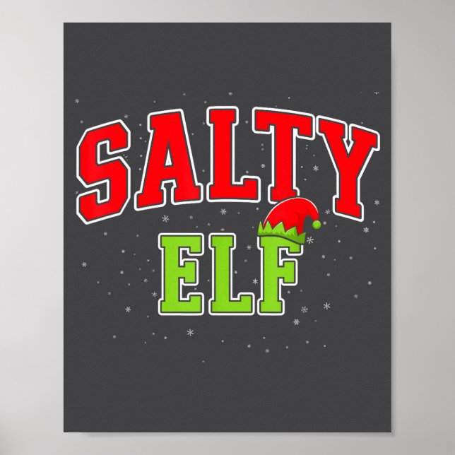 Póster Salty Elf Christmas Family Matching Group Xmas  (Frente)