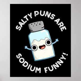 Póster Salty Punts Son Salt Funny Sódico Pun Dark BG