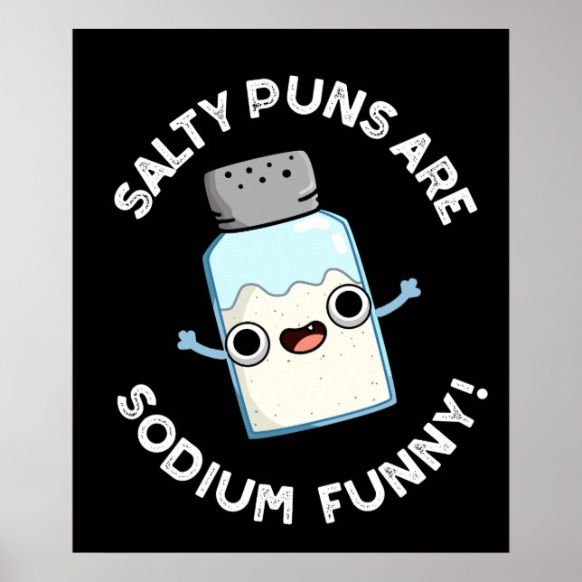 Póster Salty Punts Son Salt Funny Sódico Pun Dark BG (Frente)