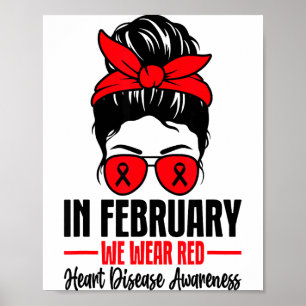 Póster Salud del Corazón Conciencia de Enfermedades del C