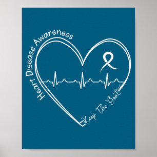 Póster Salud del corazón conciencia de la enfermedad card