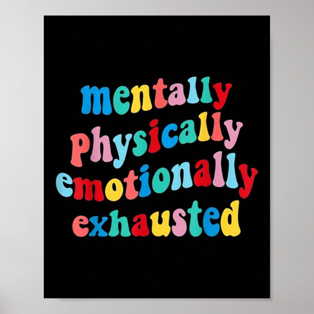Póster Salud Mental Exhausta Físicamente Emocionalmente (Frente)