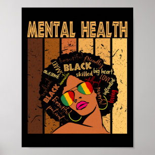 Póster Salud mental Historia negra afroamericana de afroa