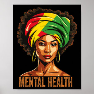Póster Salud mental Historia negra afroamericana de afroa