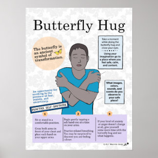 Póster Salud Mental Mariposa Hug Poster para Adultos