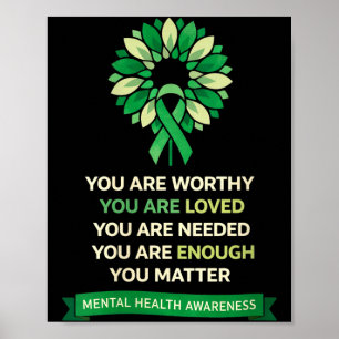 Póster Salud mental motivacional del girasol de mujeres