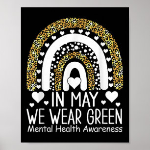 Póster Salud Mental S Nosotros Vestimos Verde Conciencia