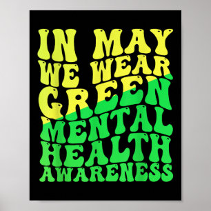 Póster Salud Mental S Nosotros Vestimos Verde Conciencia