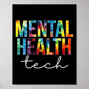 Póster Salud Mental Tech Apreciación Day Tie Dye Mujeres