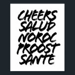 Póster Salud Noroc Proost Sante Grunge Caps<br><div class="desc">Salud Noroc Proost Sante Grunge Caps</div>