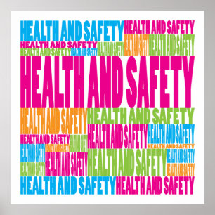 Póster Salud y seguridad coloridas