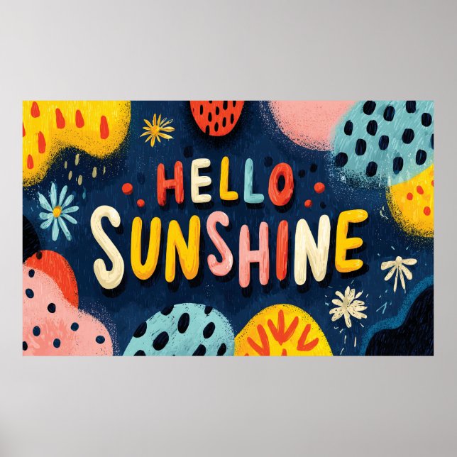 Póster Saludable Saludo "Hello Sunshine" (Frente)