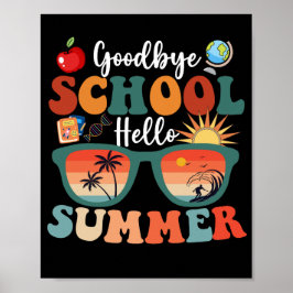 Póster Saludo a la escuela en verano
