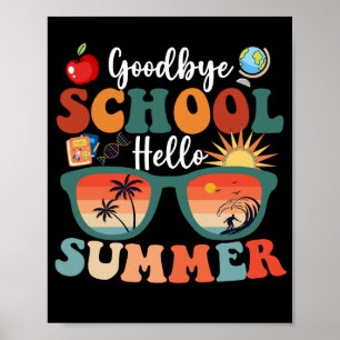 Póster Saludo a la escuela en verano