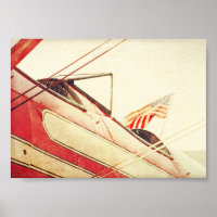 "Saludo" Aviones Antiguos Biplanos Rojo