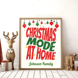 Póster Saludo de feriado en casa - Rótulo de Navidades Pe