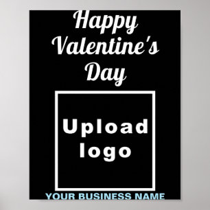 Póster Saludo de San Valentín empresarial sobre azul mari