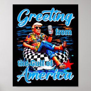 Póster Saludo desde el Golfo de América EE. UU. Trump