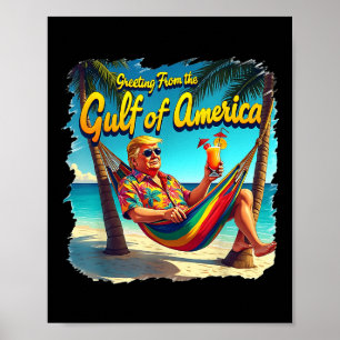 Póster Saludo Desde El Golfo De Ee.Uu. Trump Patrio