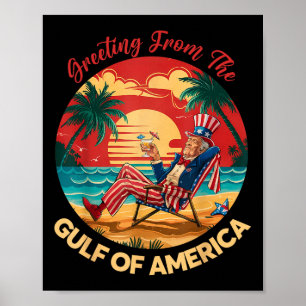 Póster Saludo Desde El Golfo De Ee.Uu. Trump Patrio