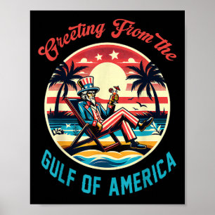 Póster Saludo Desde El Golfo De Ee.Uu. Trump Patrio