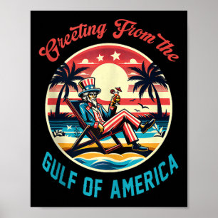 Póster Saludo Desde El Golfo De Ee.Uu. Trump Patrio