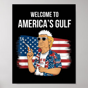 Póster Saludo Desde El Patriótico De La Playa Del Golfo D
