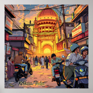 Póster Saludo desde la India   Calcuta