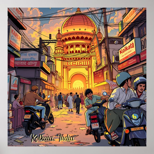 Póster Saludo desde la India | Calcuta (Frente)