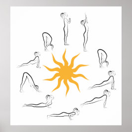 Póster saludo solar de yoga