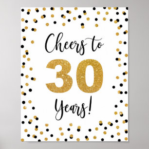 Póster Saludos a 30 años de aniversario o Rótulo de cumpl