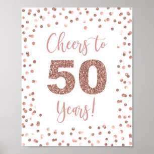 Póster Saludos a Confetti, Rosa de Rótulo, Purpurina de o