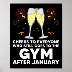 Póster Saludos A La Gimnasio Después De Enero Feliz Año N