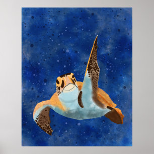 Póster Saludos a la tortuga