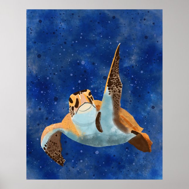 Póster Saludos a la tortuga (Frente)