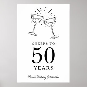 Póster Saludos a los años de cumpleaños Cartel de bienven