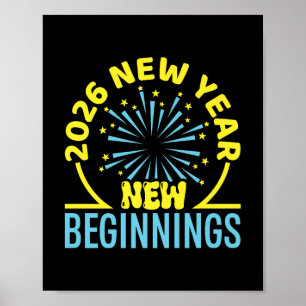Póster Saludos Al Fiesta Feliz Año Nuevo 2026