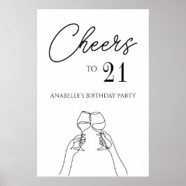 Póster Saludos al poster fiesta de 21 años